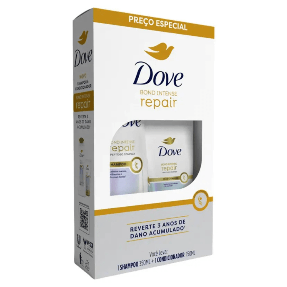Kit Dove Bond Intense Repair Shampoo 350ml + Condicionador 150ml